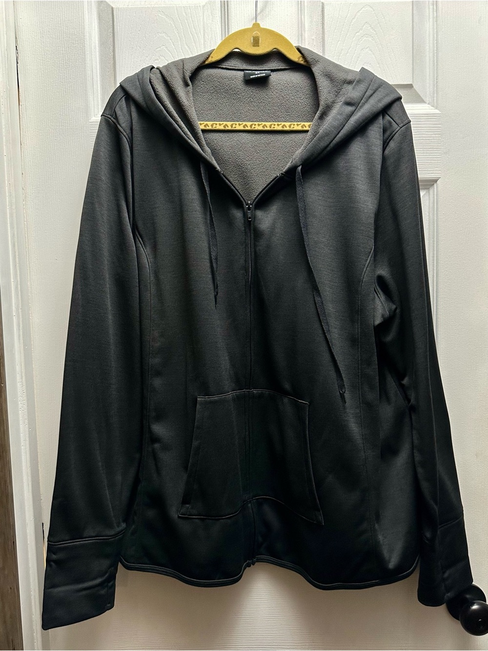 Be Inspired Women’s Black Zip-Up Hoodie Sweater With Thumb Holes